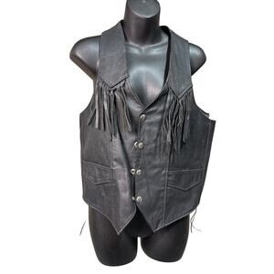 Vintage Leather Fringe Vest